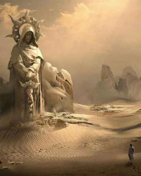 statue in the desert